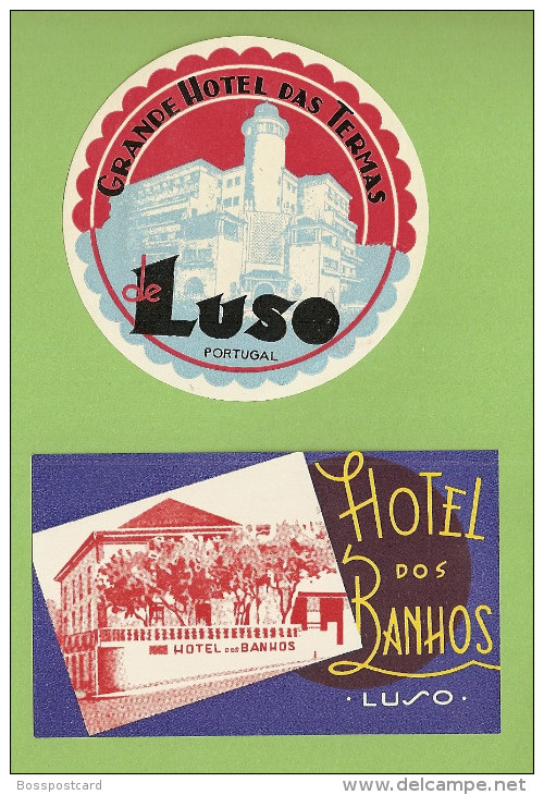 Luso - 2 Etiquetas: Hotel Das Termas E Hotel Dos Banhos - Label. Aveiro. - Hotel Labels