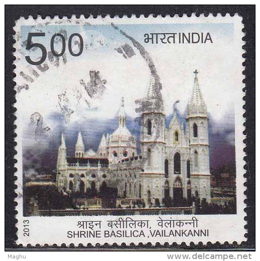 India Used 2013, Shrine Basilica Valankani, Church, Christianity Cross (Sample Image) - Usati