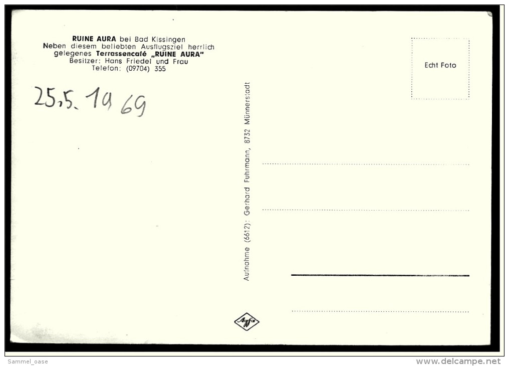 Ruine Aura Bei Bad Kissingen  -  Ansichtskarte Ca.1969    (4498) - Bad Kissingen