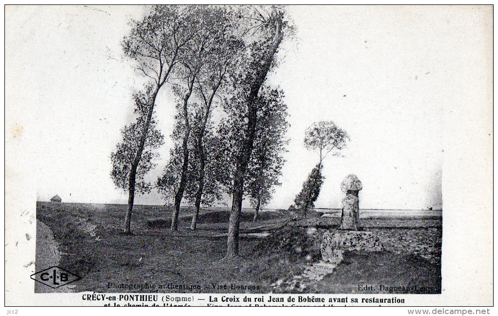 80   - CRECY-EN-PONTHIEU - La Croix Du Roi Jean De Bohème - Autres & Non Classés