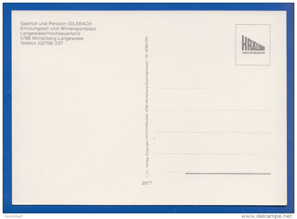 Deutschland; Langewiese Winterberg; Hochsauerland; Pension Gilsbach - Winterberg