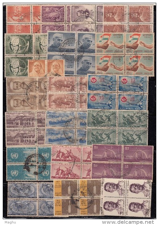 20p Series, Block Of 4, Postal Used. 20 Differernt. India - Collections, Lots & Series