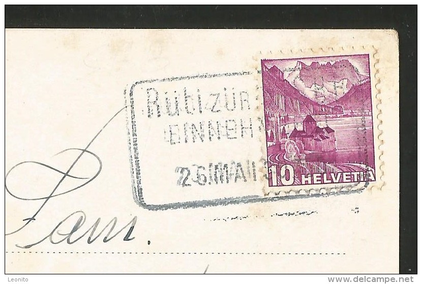 RÜTI ZH Schneeballen SBB-Bahn-Stempel Einnehmerei 1939 - Rüti