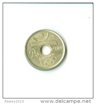 Münzen: Spanien 25 Ptas Olympische Spiele 1992 Barcelona Emblem Rückseite = Diskuswerfer - Autres & Non Classés