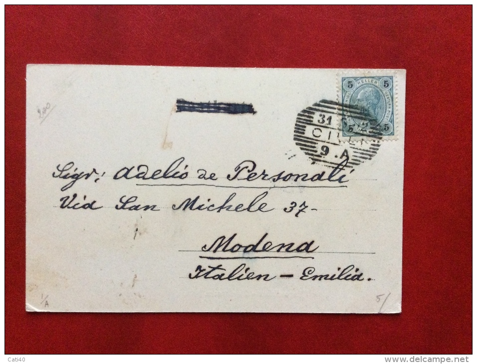 SLOVENIA - CILLI - CELJE - BISMARCKPLATZ - STARKASSE U.BAHNHOF - VIAGGIATA A MODENA  NEL 1902 - ANNULLO A BARRE - Slovenia