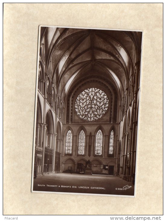 54072    Regno  Unito,  South Transept &amp; Bishop"s Eye,  Lincoln Cathedral,  VG  1937 - Lincoln