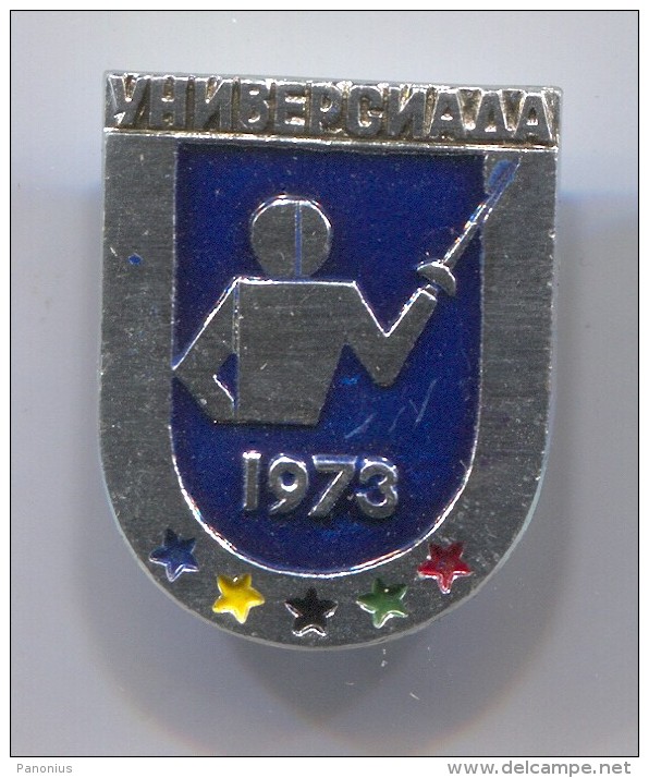 FENCING / SWORDSMANSHIP - Moscow 1973. Russian Pin Badge, 25 X 20 Mm - Schermen