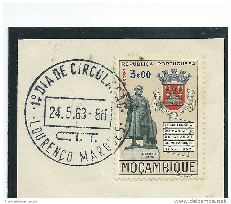 TIMBRES - STAMPS- MARCOPHILIE - PORTUGAL (MOZAMBIQUE / MOÇAMBIQUE - CACHET 1er. JOUR - 24-05-1963 - LOURENÇO MARQUES - Postal Logo & Postmarks