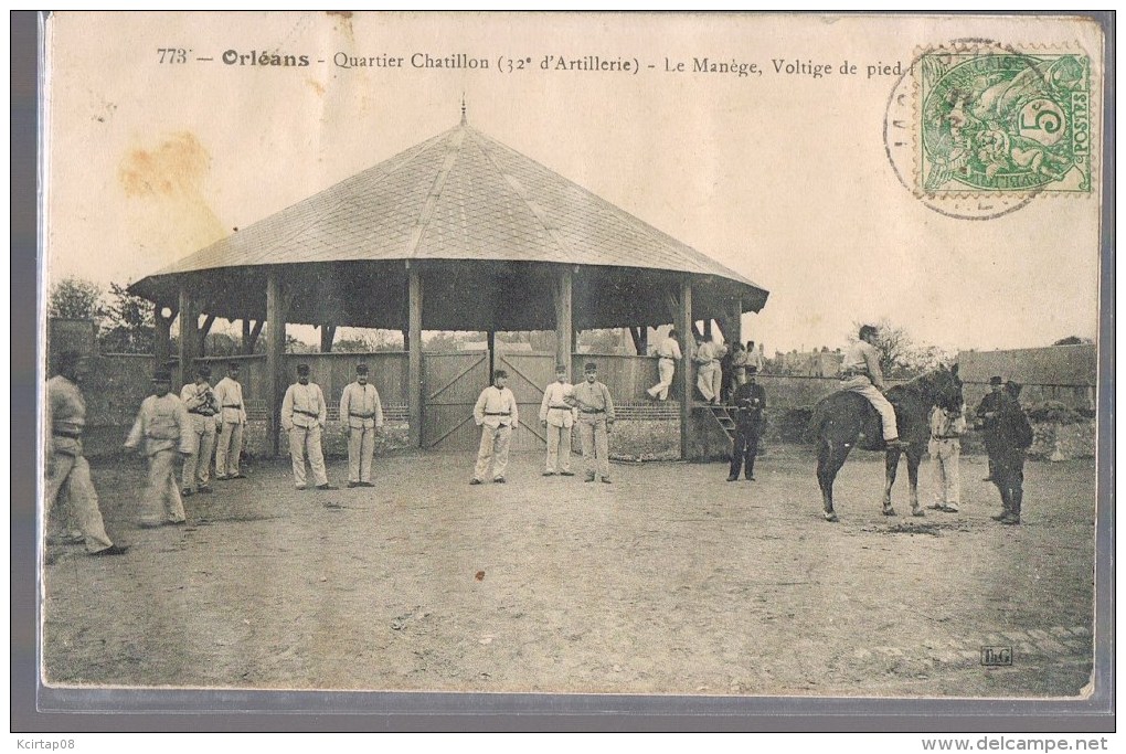 ORLEANS . Quartier Chatillon ( 12 ° D'Artillerie ) -- Le Manège , Voltige De Pied . Etat . - Orleans