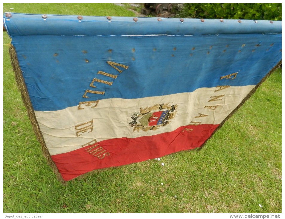 SUPERBE DRAPEAU FANFARE de PARIS années 1920-1930 à voir !!!!!!!!!