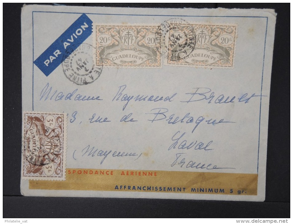 FRANCE-GUADELOUPE - Enveloppe  Par Avion De Pointe à Pitre Pour Laval En 1947 Jolie Enveloppe   à Voir LOT P5108 - Briefe U. Dokumente