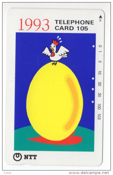 JAPON TELECARTE Oeuf COQ Et POULE - Gallinaceans & Pheasants