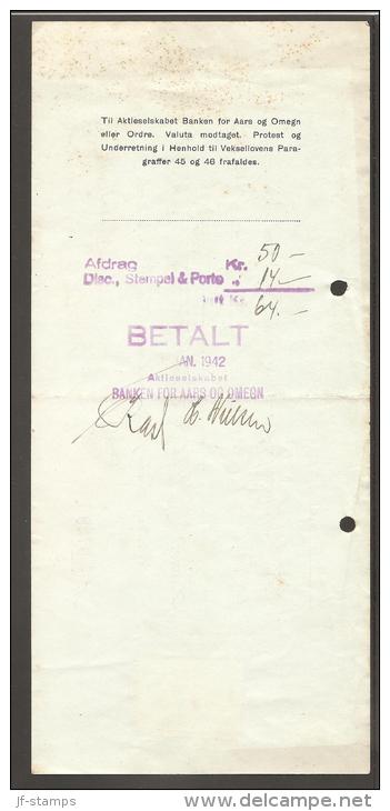 1941. Bill Of Exchange For 850 Kr. With 50 øre Green And Black STEMPELMARKE. Aars 31. O... (Michel: ) - JF170538 - Fiscali