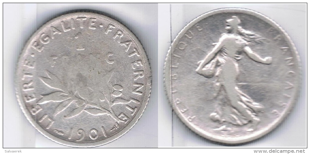 FRANCIA FRANCE  FRANC 1901 PLATA SILVER - Otros & Sin Clasificación