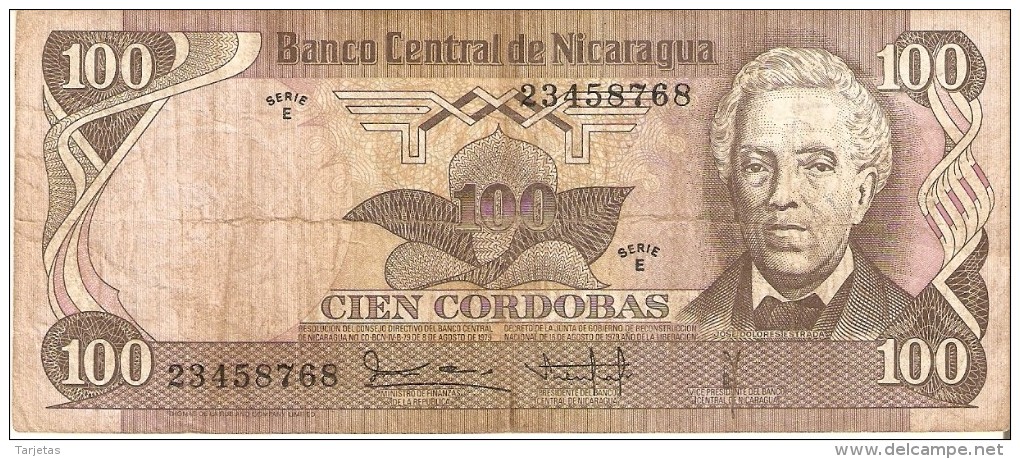 BILLETE DE NICARAGUA DE 100 CORDOBAS DEL AÑO 1979 (BANKNOTE) - Nicaragua