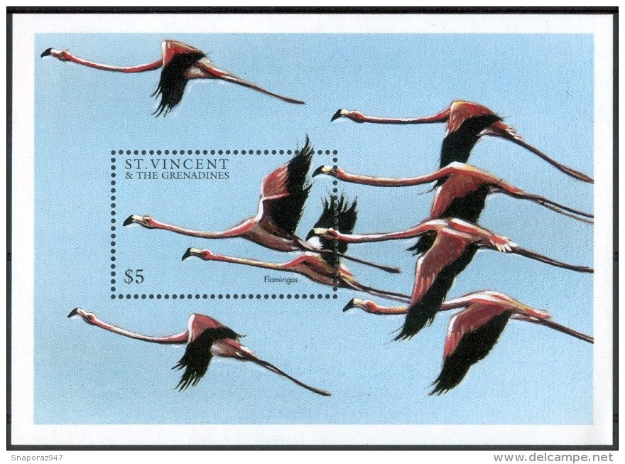 1997 Grenada Grenadines Fenicotteri Flamingos Flamants Uccelli Birds Oiseaux Block MNH** Spa61 - Flamants
