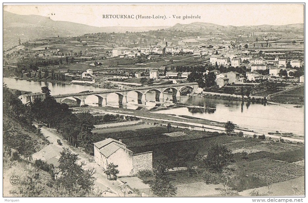 12948. Postal RETOURNAC (haute Loire) 1906. Vue General - Retournac