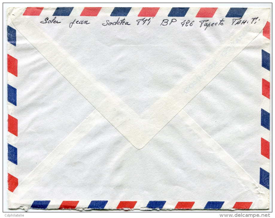 POLYNESIE LETTRE PAR AVION DEPART PAPEETE R.P. :ANNEXE N°1     8-6-1966 TAHITI POUR LA FRANCE - Cartas & Documentos