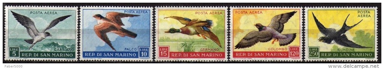 SAN MARINO FRANCOBOLLI NUOVI San Marino - Posta Aerea Fauna Avicola, 1959 - Nuovi (** MNH) - Neufs