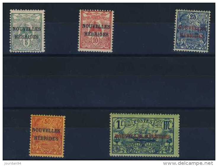 NOUVELLES-HEBRIDES    N°    1   à    5 - Unused Stamps