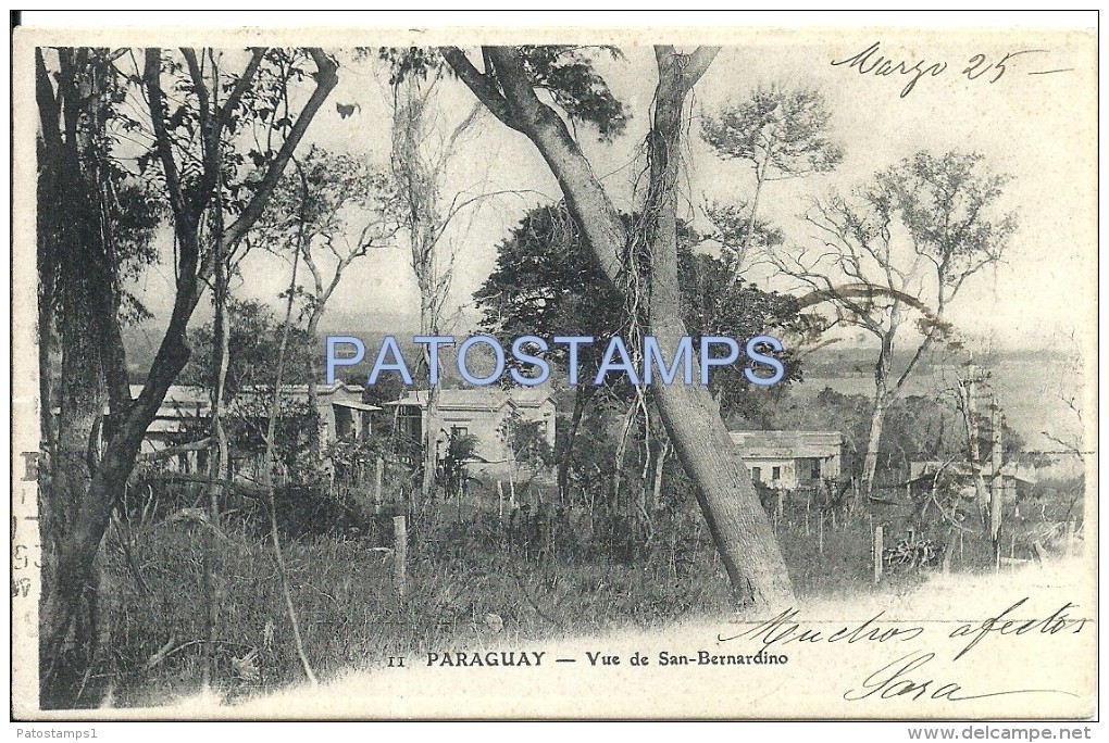 9061 PARAGUAY SAN BERNARDINO VISTA PARCIAL CIRCULATED TO ARGENTINA POSTAL POSTCARD - Paraguay