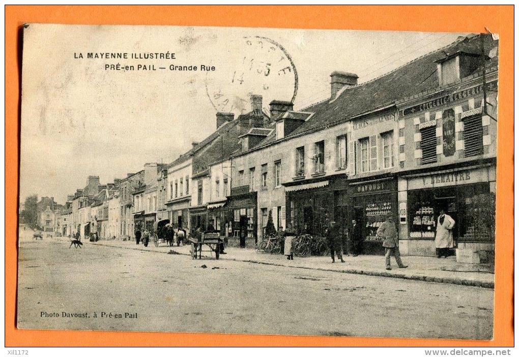 MND-09 Pré-en-Pail  La Grande Rue.  Lemaitre, ANIME. Circulé - Pre En Pail