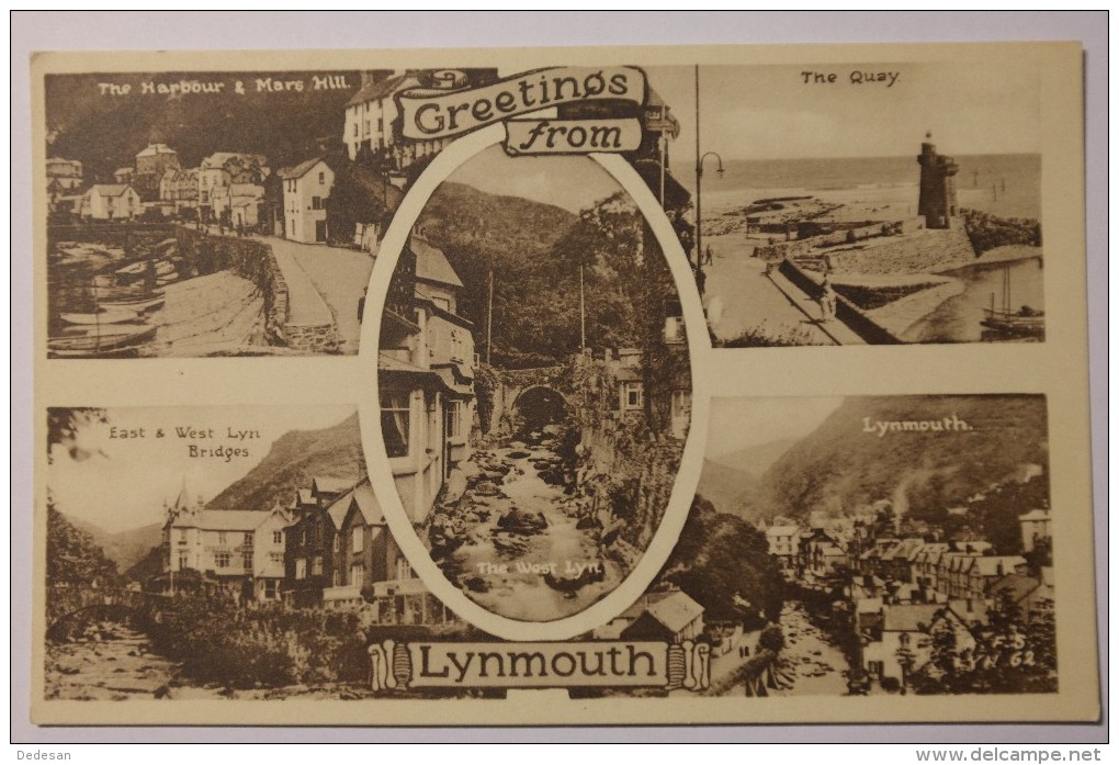 Cpa Multivues Greetings From Lynmouth - CH01 - Lynmouth & Lynton