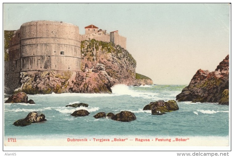 Dubrovnik Croatia, Austro-Hungarian Empire, Bokar Castle Fortress, C1900s Vintage Postcard - Croacia