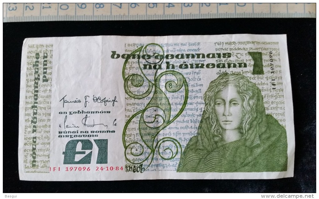 Billet De Un Pound ,197096,  24-10-84 , Irlande - Irlande