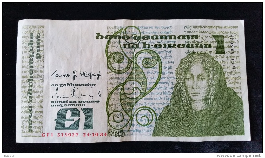 Billet De Un Pound ,515029,  24-10-84 , Irlande - Irlanda