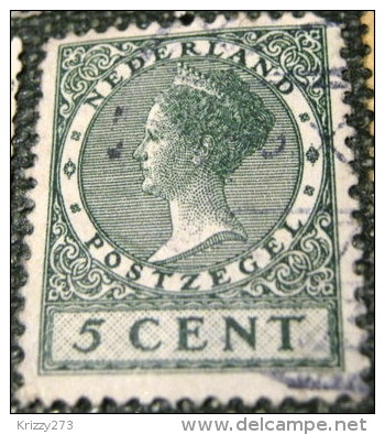 Netherlands 1924 Queen Wilhelmina 5c - Used - Oblitérés