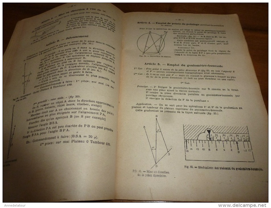 1926 ECOLE SPÉCIALE MILITAIRE de SAINT-CYR .....COURS d'ARTILLERIE ...TIR de 75 nombreux dessins