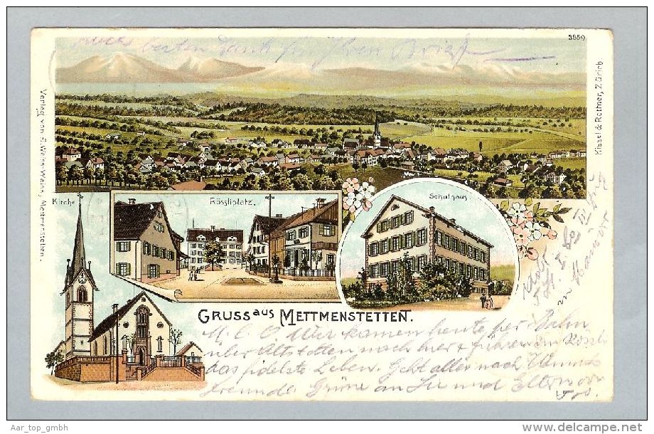 AK ZH Mettmenstetten 1906-08-28 Litho Kissel & # 3859 - Mettmenstetten