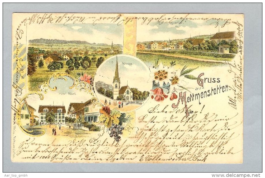 AK ZH Mettmenstetten 1898-12-31 Litho Künzli #2482 - Mettmenstetten