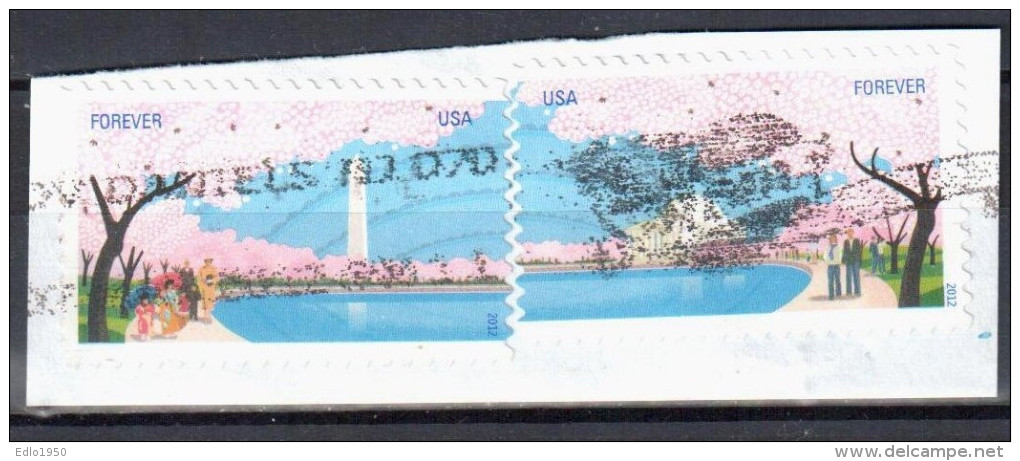 United States 2012 Cherry Blossom Centennial Sc #4651-52 - Mi 4827-28 - Used - Gebruikt