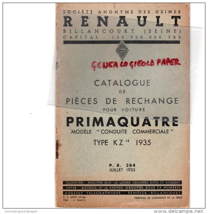 PEUGEOT - NOTICE ENTRETIEN 203 L ET 203 U - FEVRIER 1952 - Voitures