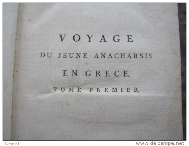 VOYAGE DU JEUNE ANACHARSIS EN GRECE 7 TOMES 1789 BARTHELEMY DE BURE CARTE SPARTES ATHENE