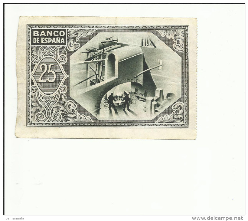 BILLETE 25 PESETAS  BILBAO 1937 - 25 Peseten