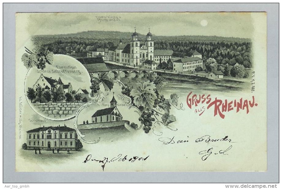 AK ZH Rheinau 1901-01-28 Litho Künzli #683 E.Müller - Rheinau