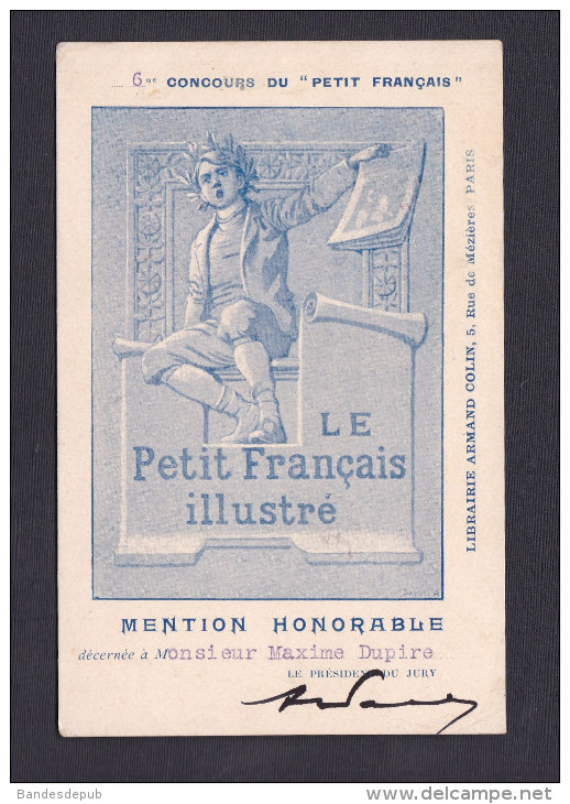 Concours Du Petit Francais Illustré - Mention Honorable à M. Maxime DUPIRE - Verzy (51) ( Armand Colin 1902) - Verzy