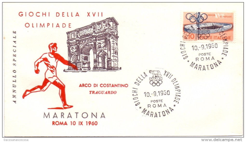 FDC ROMA ´60 -  MARATONA - ARCO DI COSTANTINO - TRAGUARDO - Estate 1960: Roma