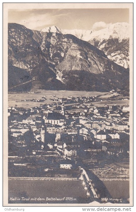 1340s: AK Hall Mit Bettelwurf, Ungelaufen, Ca. 1950 - Hall In Tirol