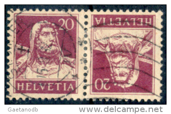 Svizzera-292 -1916 - G. Tell - Unificato: K 19 (o) - Privi Di Difetti Occulti. - Tête-bêche