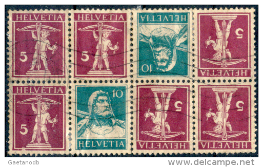 Svizzera-298 -1924 - Unificato: Z13 (o) - Privi Di Difetti Occulti. - Se-Tenant