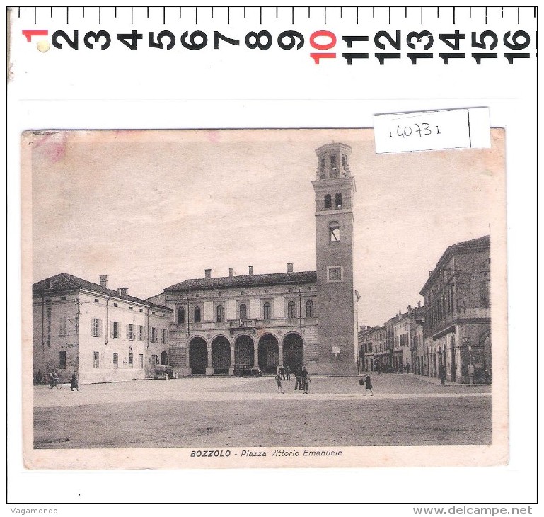 A 4073 MANTOVA BOZZOLO PIAZZA VITTORIO EMANUELE AUTO D EPOCA ANIMATA SCOLARA CON CARTELLA - Mantova