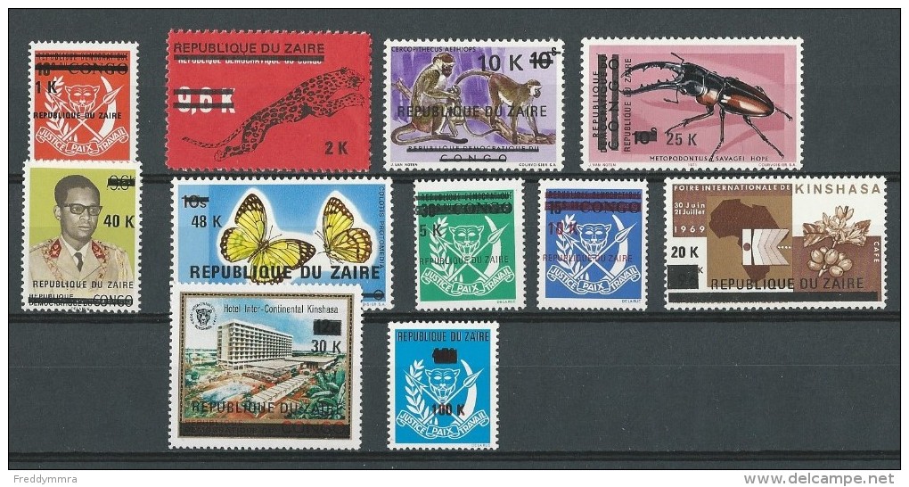 Zaïre:  906/ 916 ** - Unused Stamps