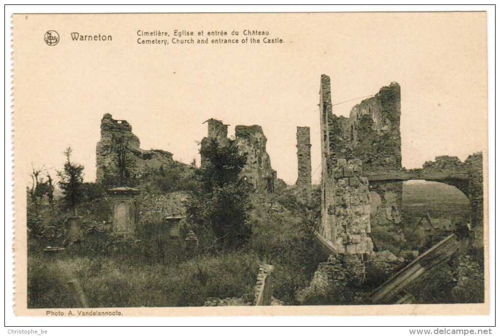 Warneton, Cimetière Eglise Et Entrée Du Château (pk20087) - Komen-Waasten