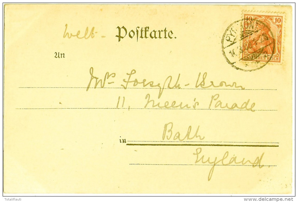 Fürst Friedrich + Fürstin Bathildis Zu WALDECK U PYRMONT 16.8.1902 Gelaufen - Bad Pyrmont