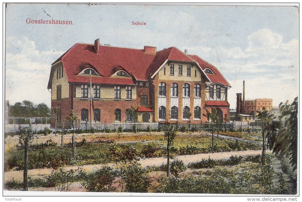 GOSSLERSHAUSEN Schule Rechts Fabrik Jab&#322;onowo Pomorskie Censur Feldpost 5.7.1917 Gelaufen - Westpreussen