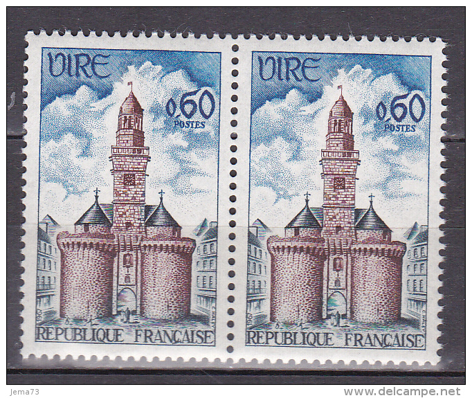 N° 1500 Monuments Et Sites: Porte De L´Horloge à Vire: Une Paire De 2 Timbres Neuf - Nuovi